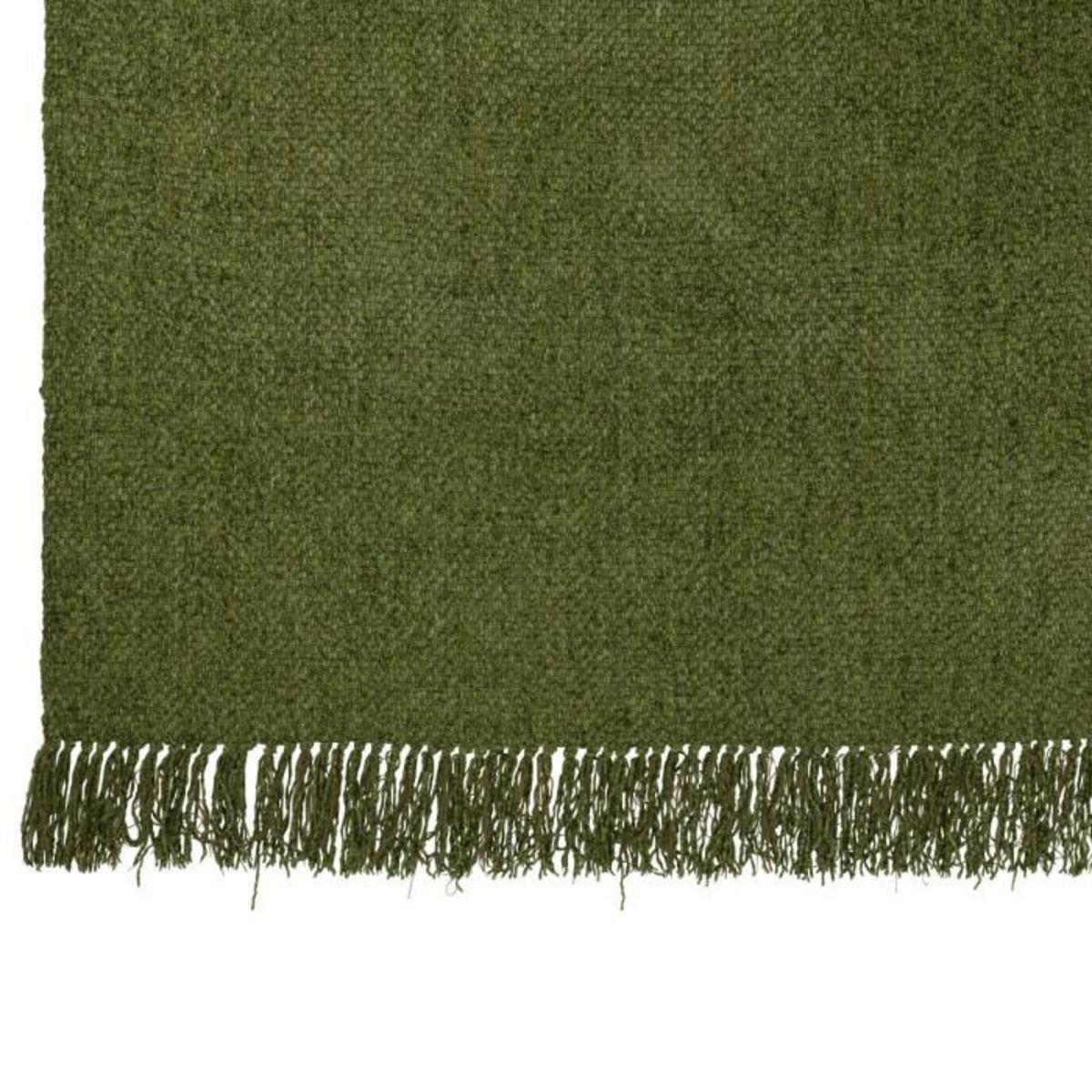 Paris Prix Plaid Tissé en Viscose  Saya  130x180cm Vert Foncé