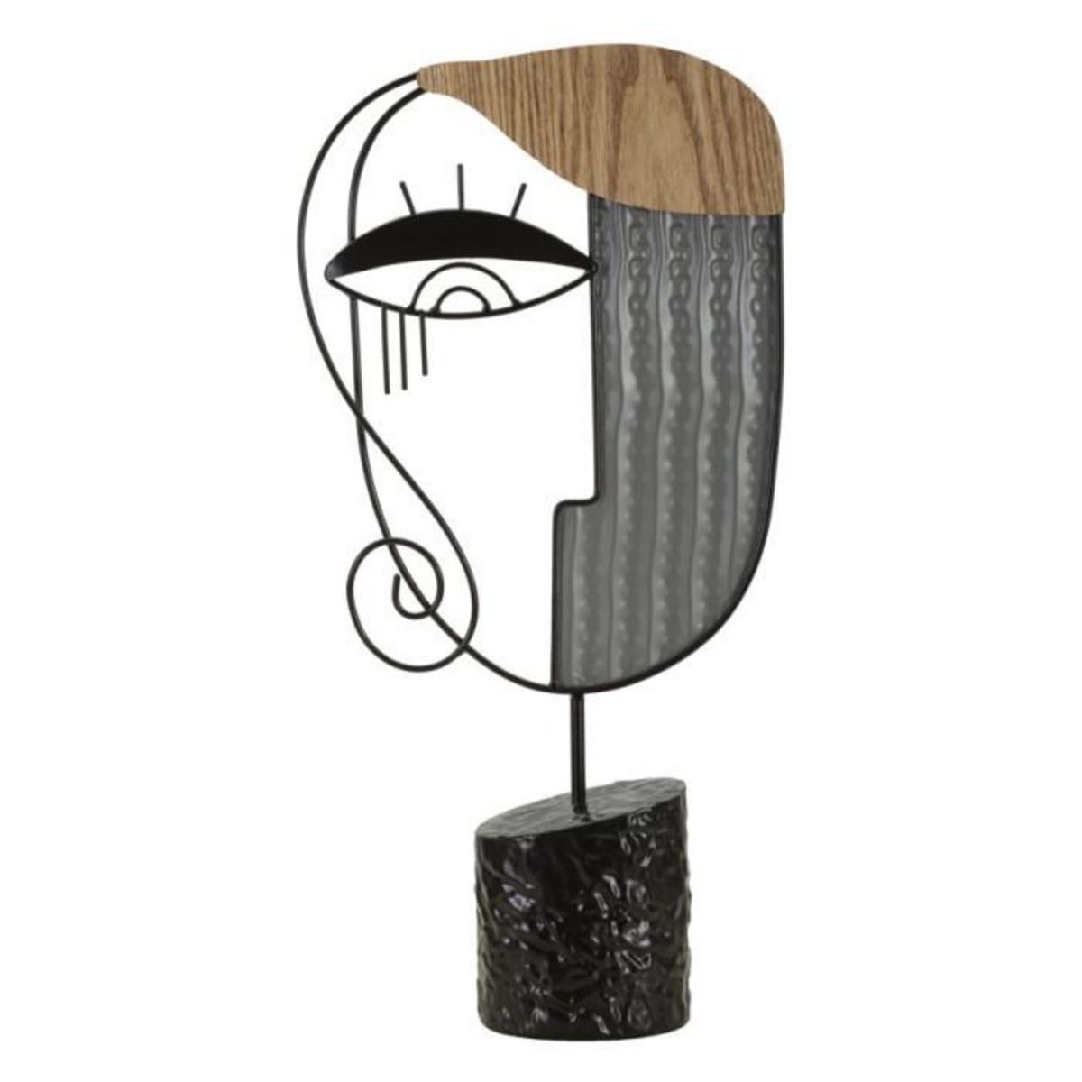 Paris Prix Sculpture Visage Abstrait en Métal  Picassy  49cm Multicolore