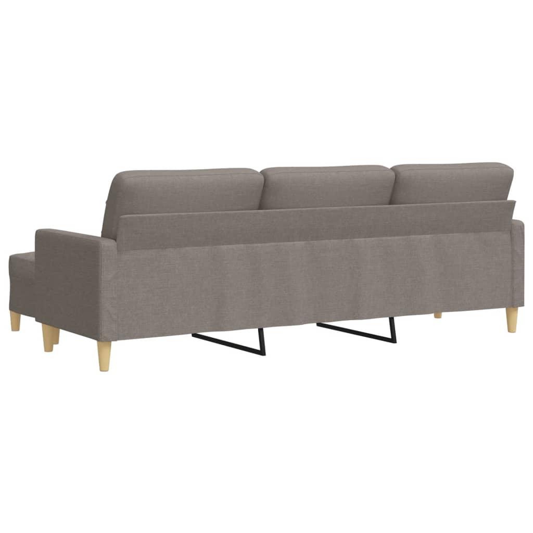 Voir la diapositive 5 : VIDAXL Canape a 3 places avec repose-pieds Taupe 210 cm Tissu
