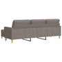 Voir la diapositive 5 : VIDAXL Canape a 3 places avec repose-pieds Taupe 210 cm Tissu