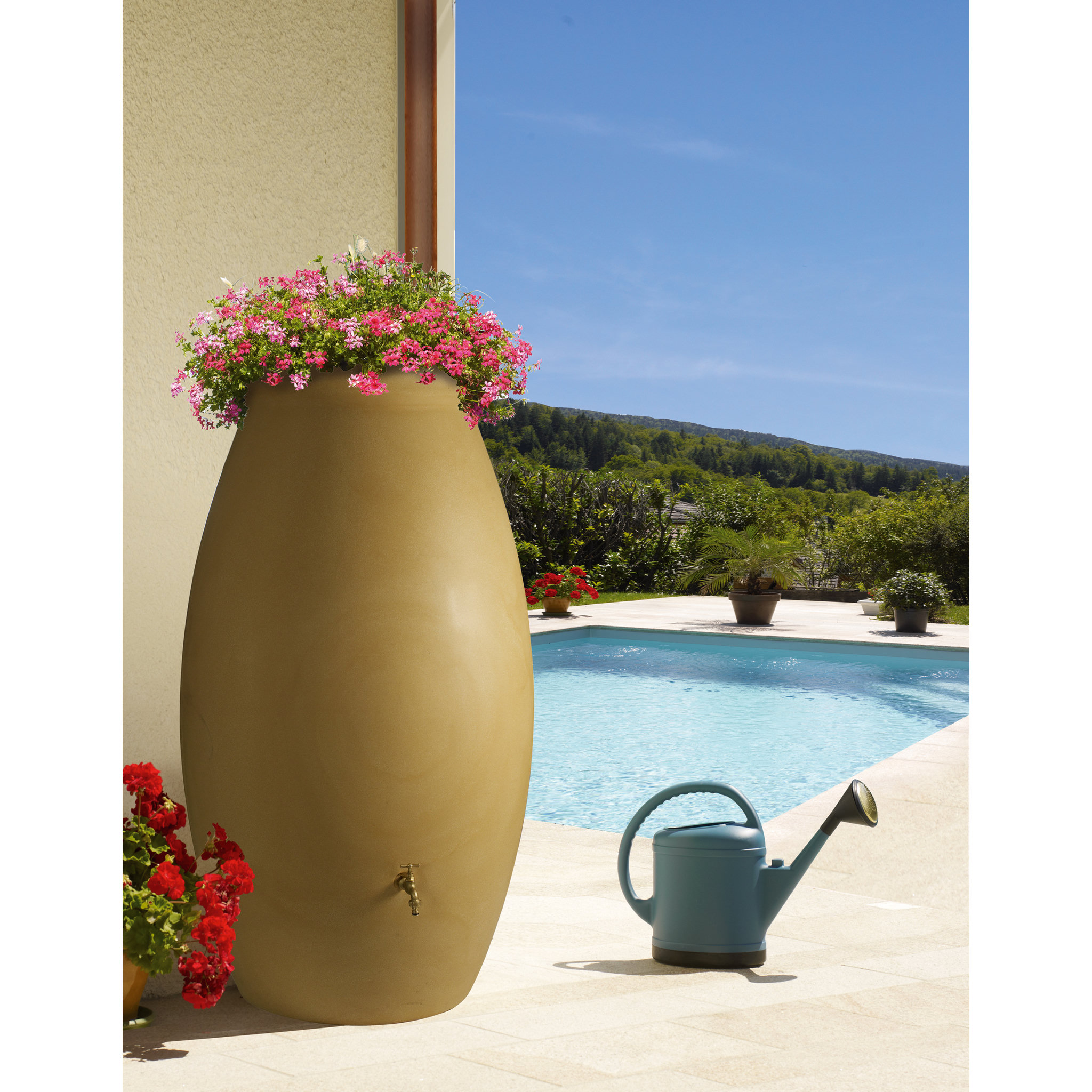 Belli Récupérateur d'eau amphore Beige - 1000L - JARRE