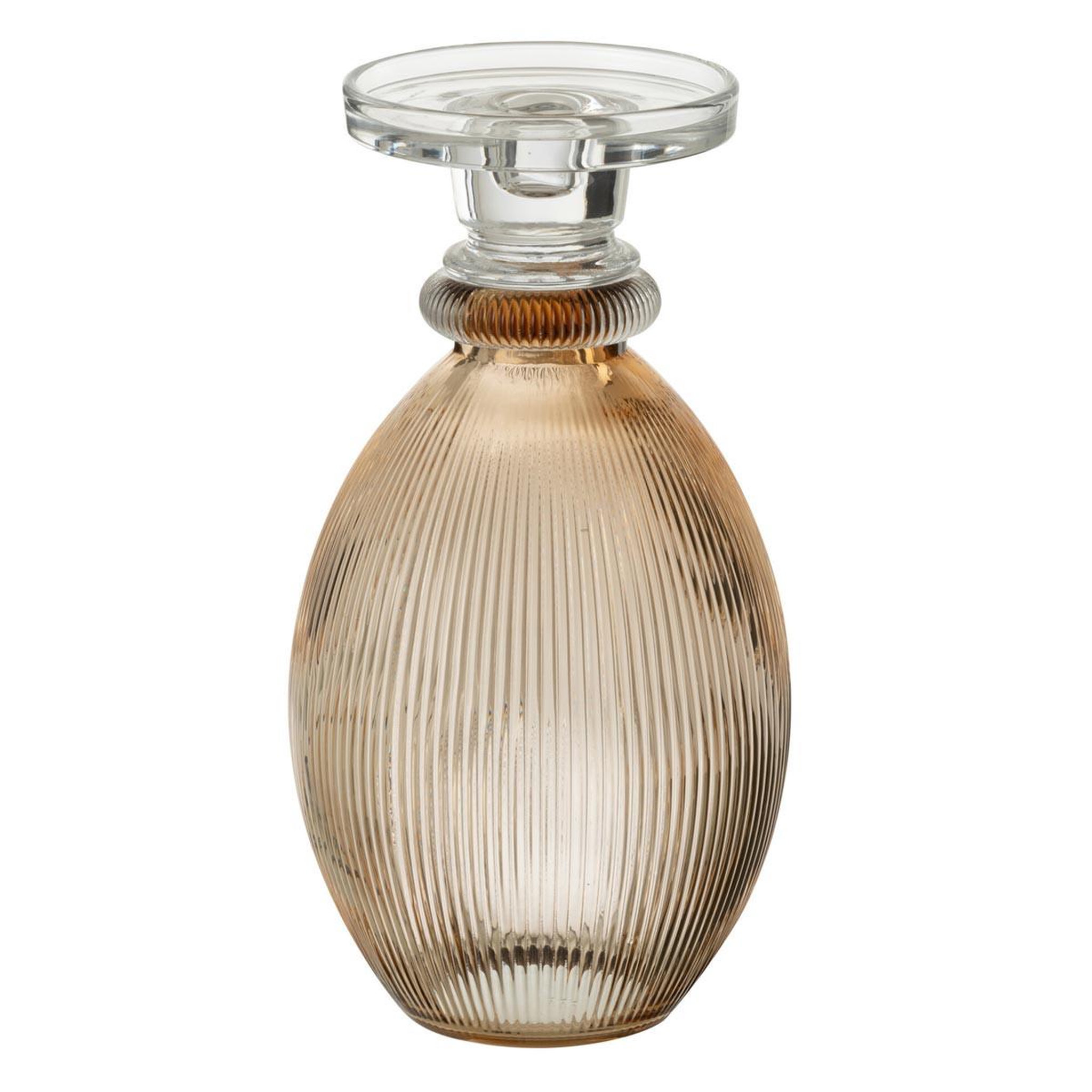 J-LINE Chandelier Vase en Verre  Malik  28cm Taupe