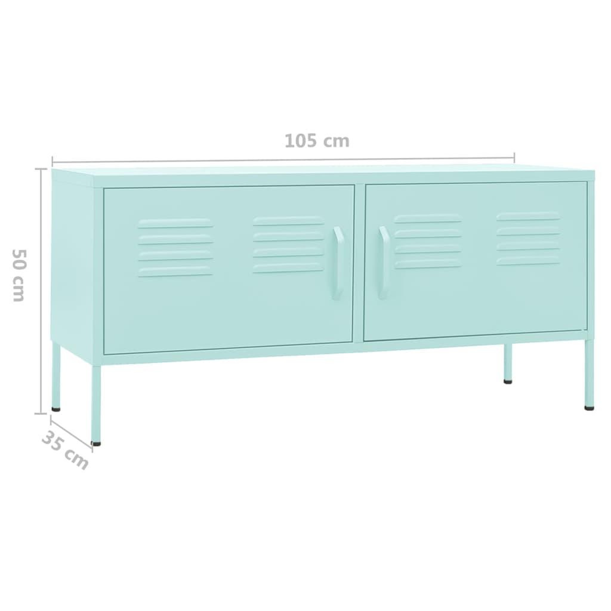 Voir la diapositive 6 : VIDAXL Meuble TV Vert menthe 105x35x50 cm Acier