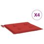 Voir la diapositive 2 : VIDAXL Coussins de chaise jardin lot de 4 rouge 50x50x4cm tissu oxford