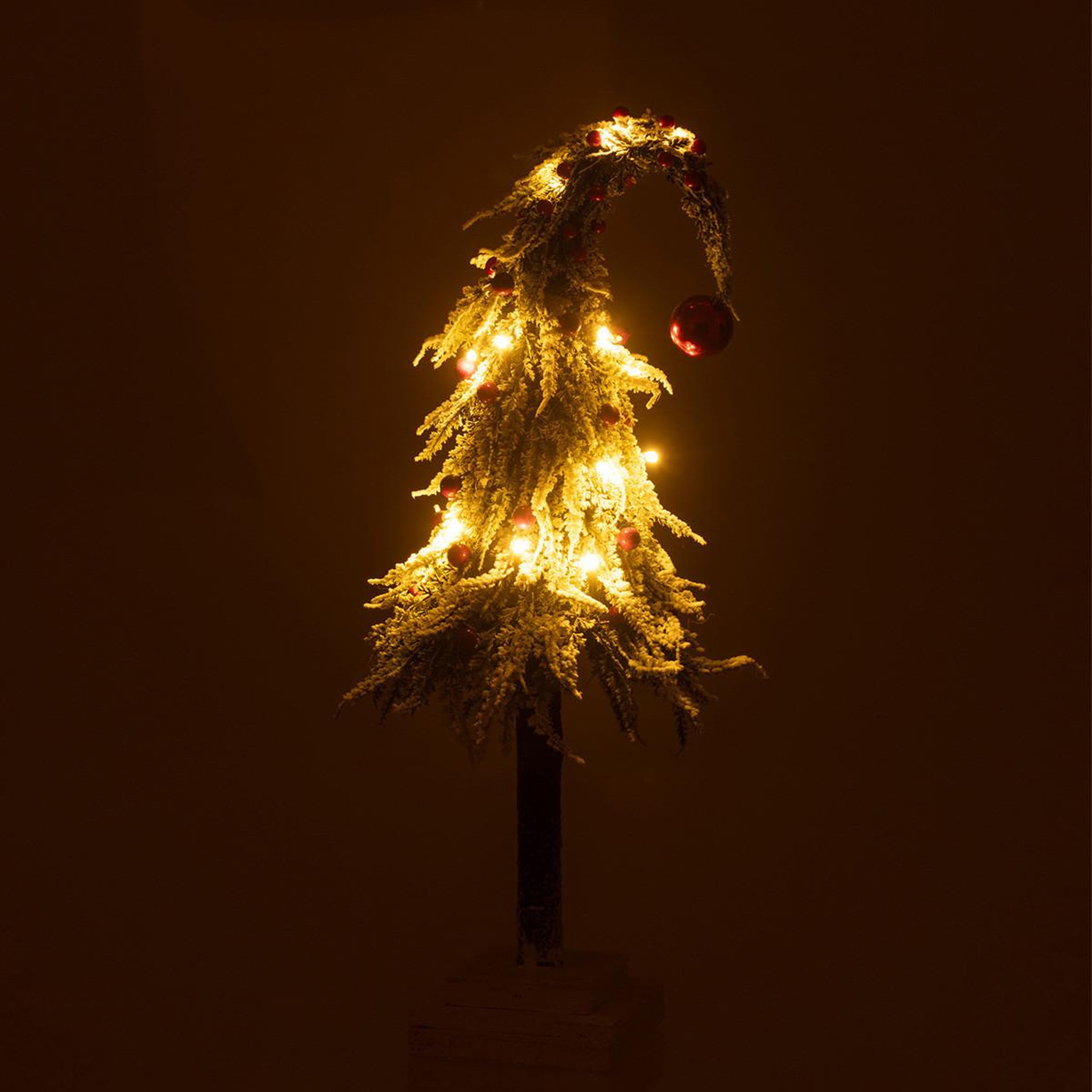 Voir la diapositive 3 : J-LINE Sapin de noël déco à led  phil  55cm vert