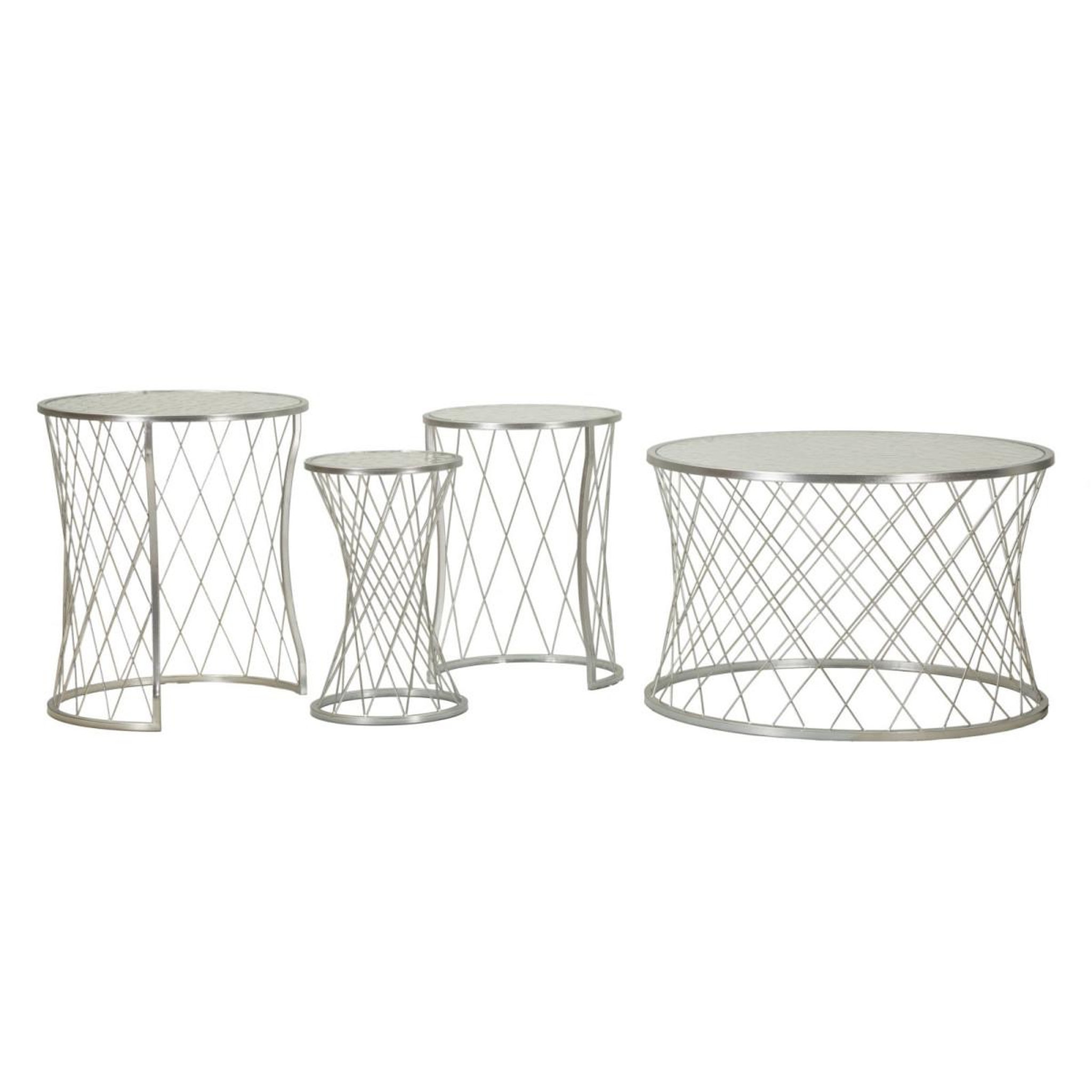 Paris Prix Lot de 4 tables d'appoint design  noah  70cm argent