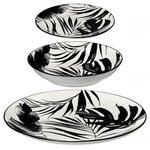 Service d'assiettes 18 pièces porcelaine Palme noir 