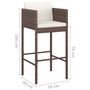 Voir la diapositive 6 : VIDAXL Ensemble bar de jardin 5 pcs et coussins Resine tressee Marron