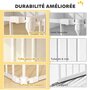 Voir la diapositive 5 : PAWHUT Barrière de sécurité pliable modulable max. L.488cm parc enclos 8 panneaux - porte double verrouillage - acier blanc