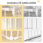Voir la diapositive 5 : PAWHUT Barrière de sécurité pliable modulable max. L.488cm parc enclos 8 panneaux - porte double verrouillage - acier blanc