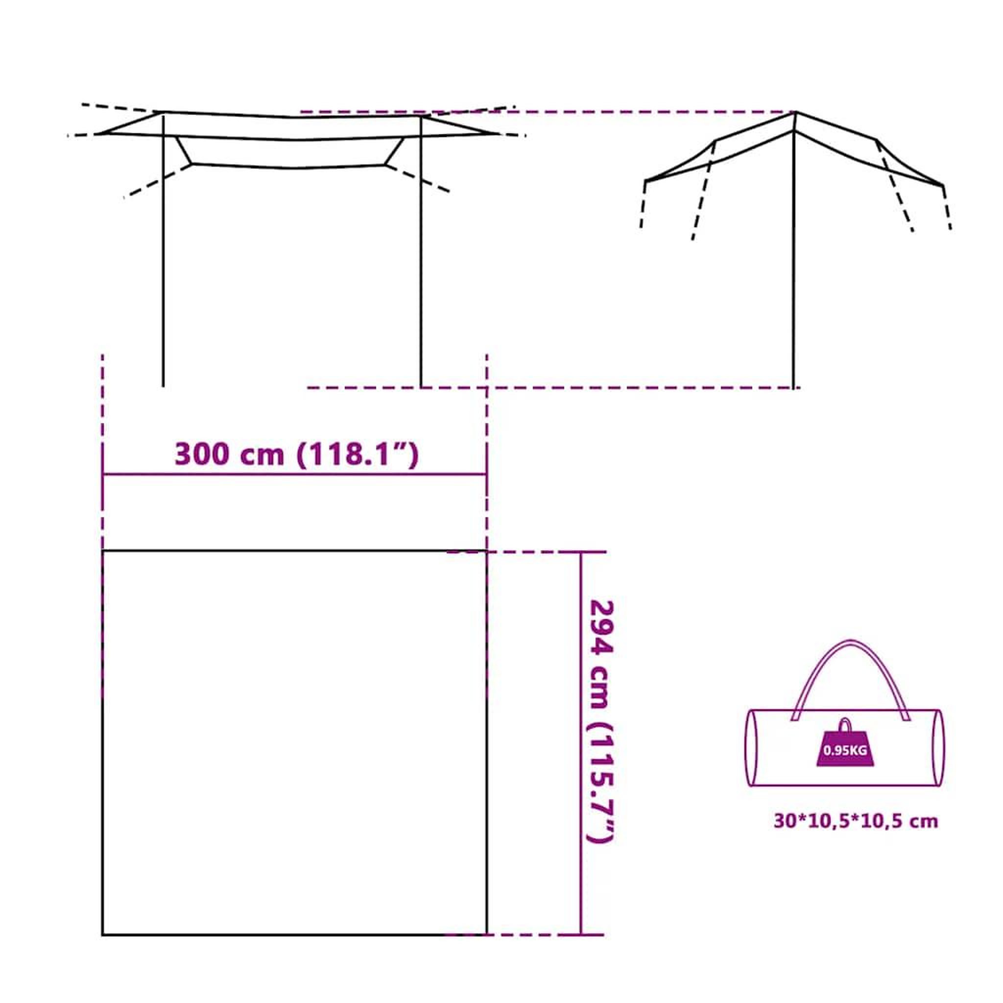Voir la diapositive 6 : VIDAXL Bache de camping vert 300x294 cm impermeable