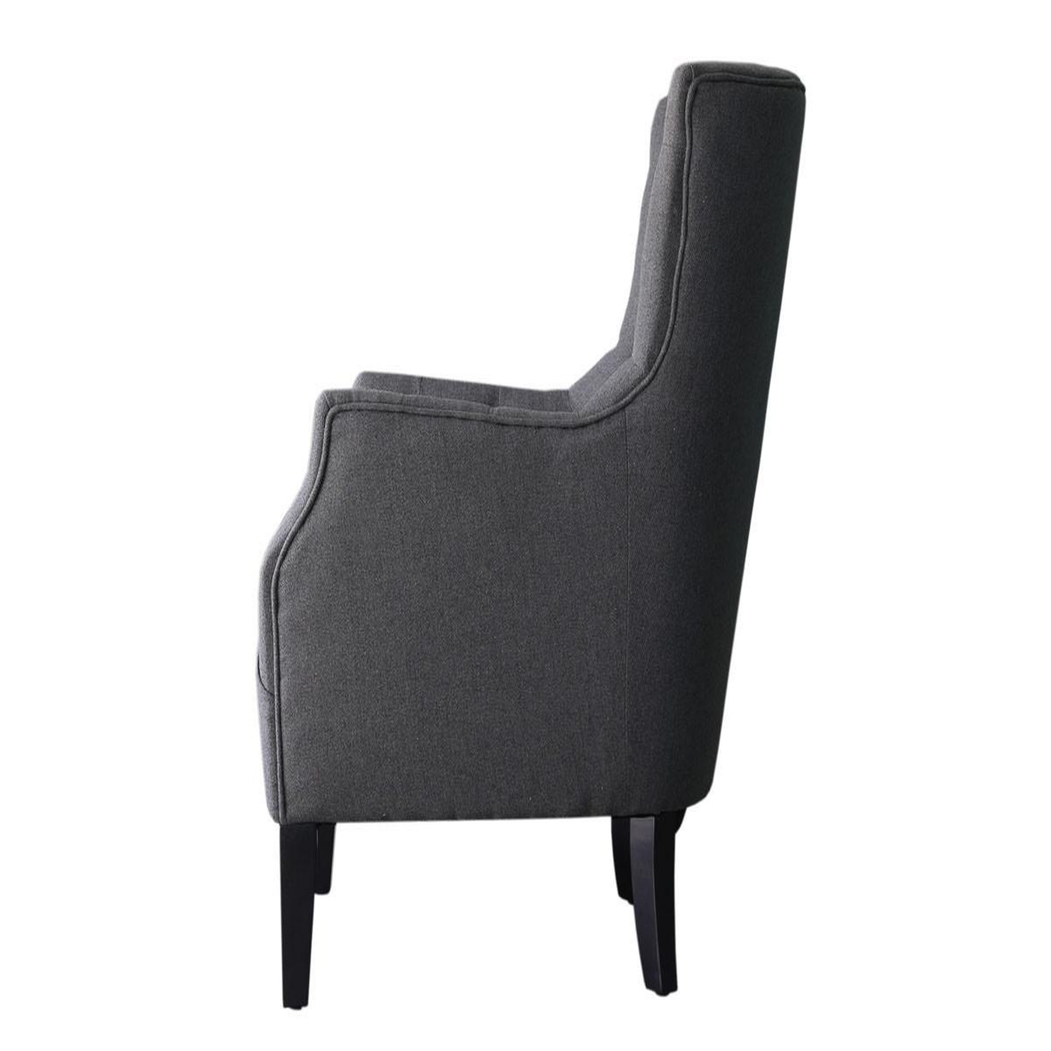 Voir la diapositive 3 : Habitat et Jardin Fauteuil scandinave tissu  duchesse  - 76 x 83 x 100,5 cm - gris