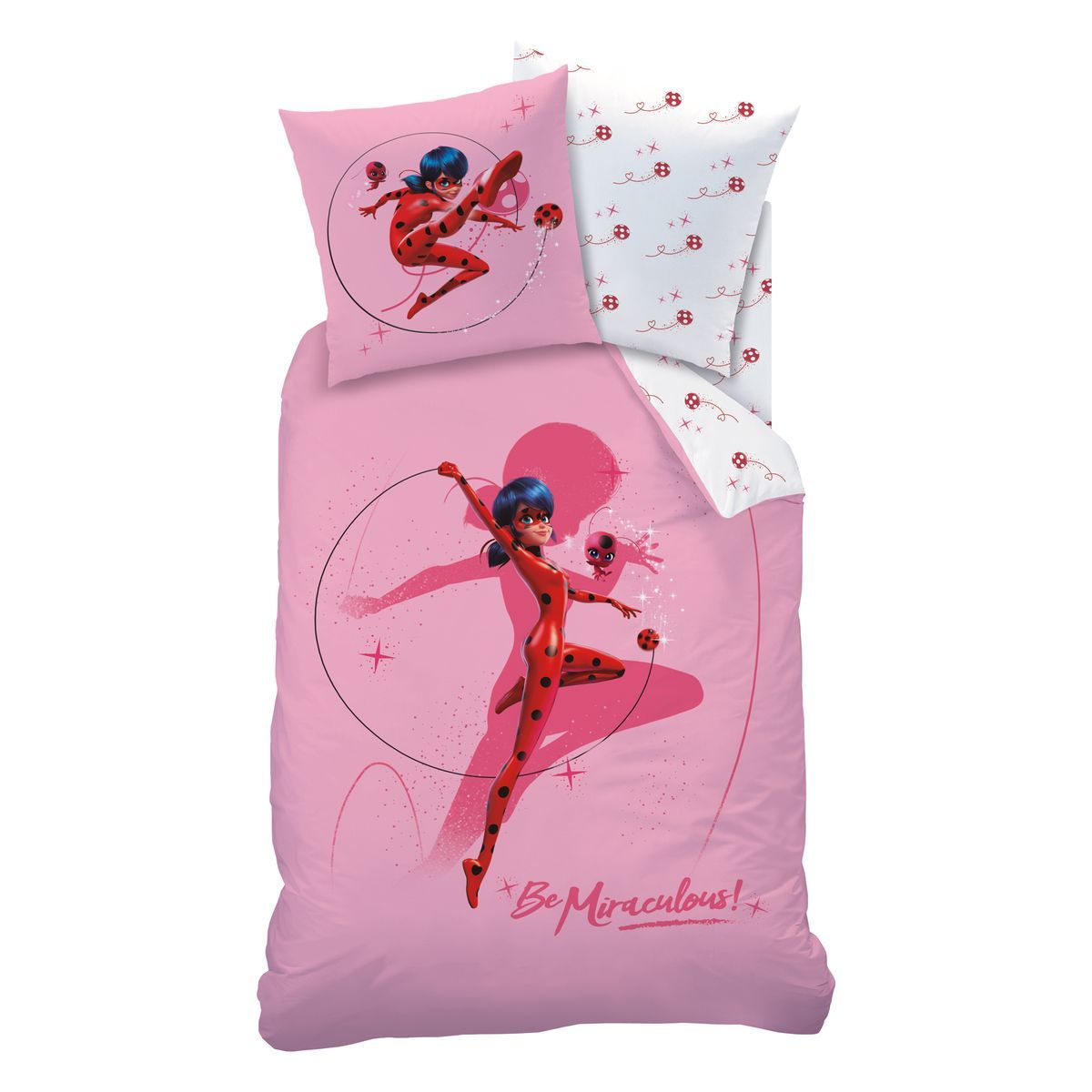 Miraculous Parure housse de couette enfant en coton 57 fils MIRACULOUS LADYBUG