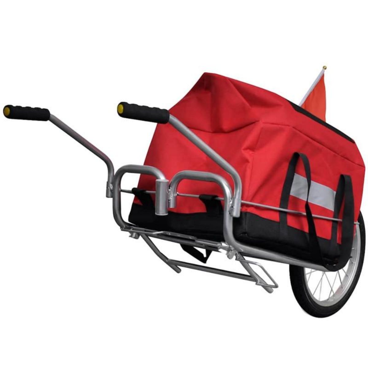 VIDAXL Remorque de vélo à une roue avec sac de rangement