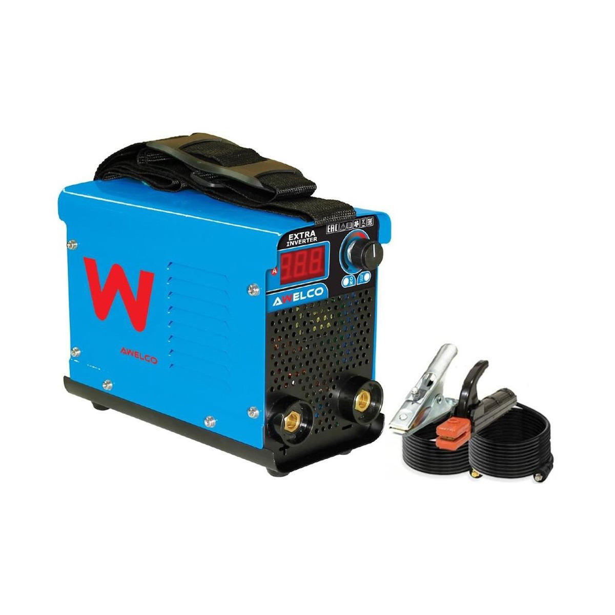 Awelco Kit Poste à souder 200A Inverter MMA IGBT + Masque de soudure + 65 Électrodes Rutile : Ø2.5x300 / Ø3.25x300mm AWELCO