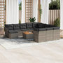 Voir la diapositive 1 : VIDAXL Salon de jardin avec coussins 13 pcs gris resine tressee