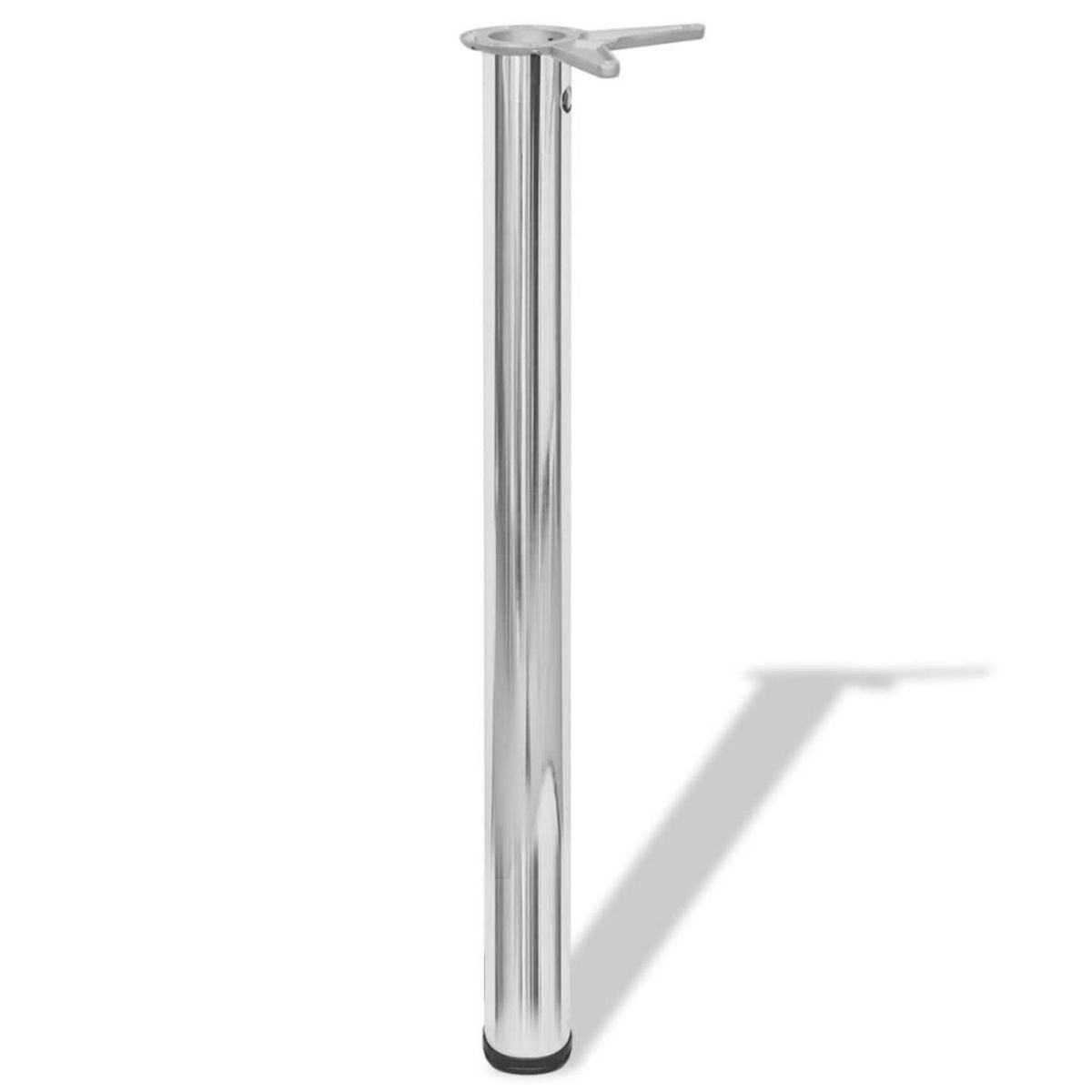 VIDAXL 4 pieds de table reglables en hauteur 710 mm Chrome