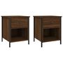 Voir la diapositive 2 : VIDAXL Tables de chevet 2pcs chene marron 40x42x50cm bois d'ingenierie