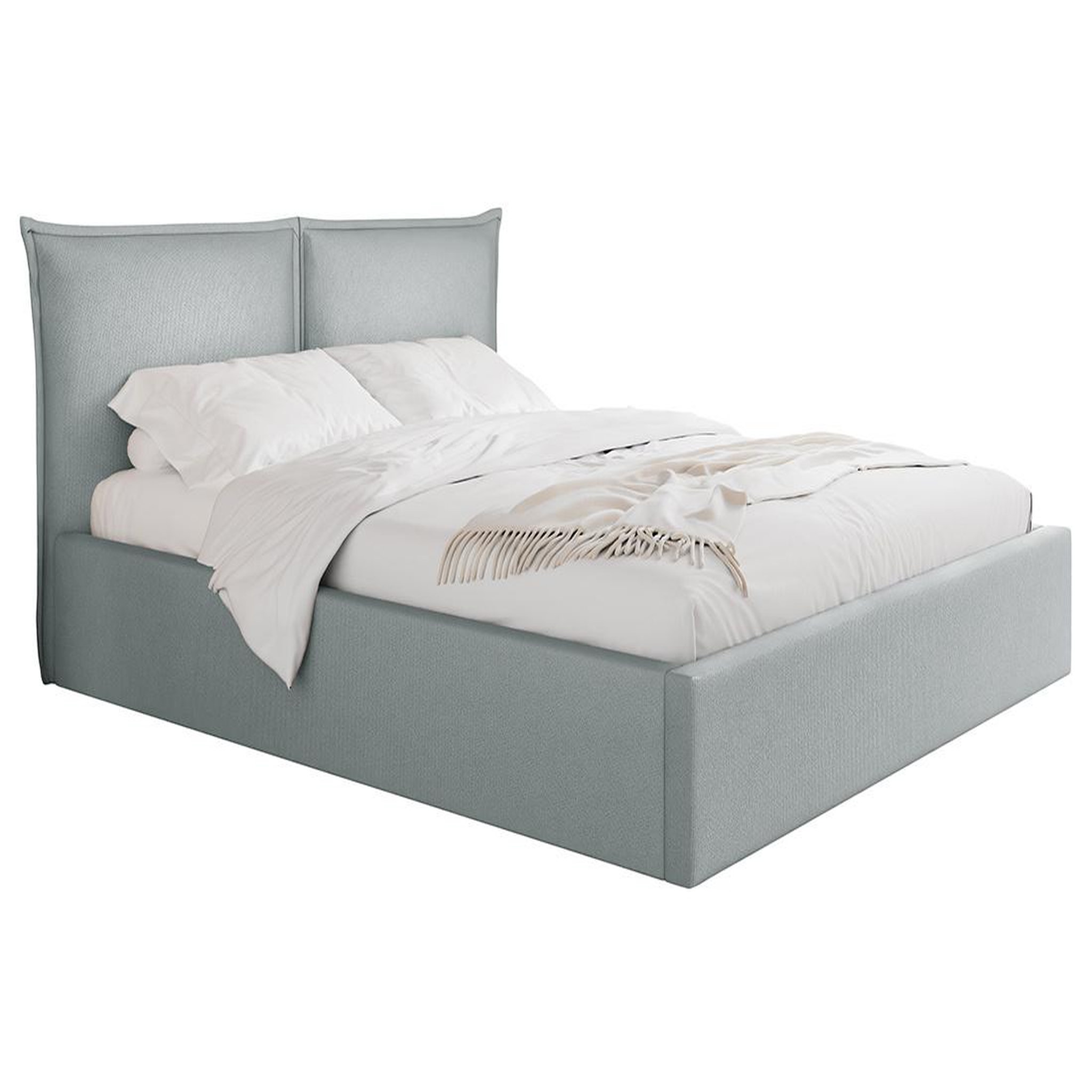Voir la diapositive 1 : BEST MOBILIER John - lit coffre - 160x200 cm - en velours - sommier inclus