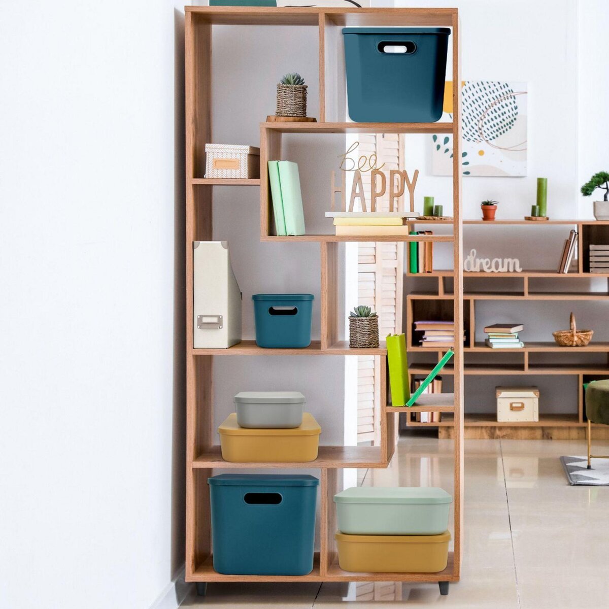 HOMEA Lot de 2 boîtes avec couvercle CHROMACASE