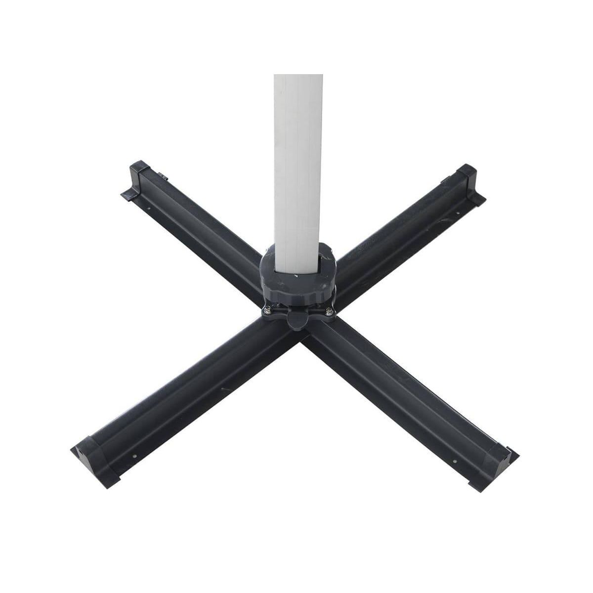 HESPERIDE Parasol déporté droit carré Equador Ardoise avec LED 3 x 3 m - Hespéride