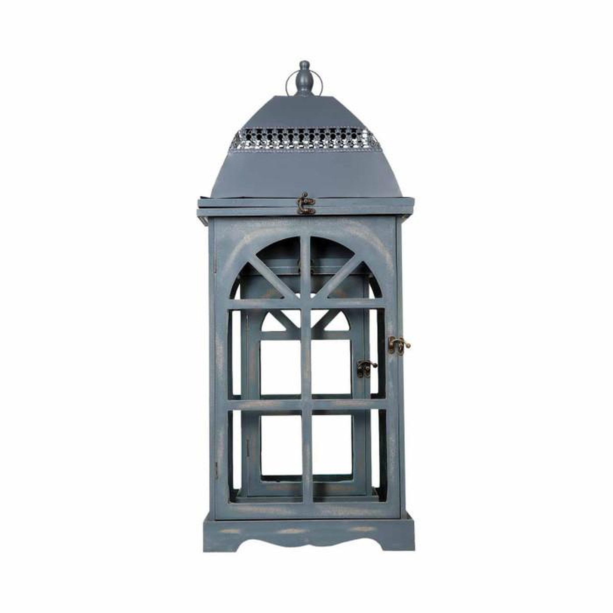 Voir la diapositive 3 : ATMOSPHERA Lot de 2 Lanternes  Bois  77cm Gris