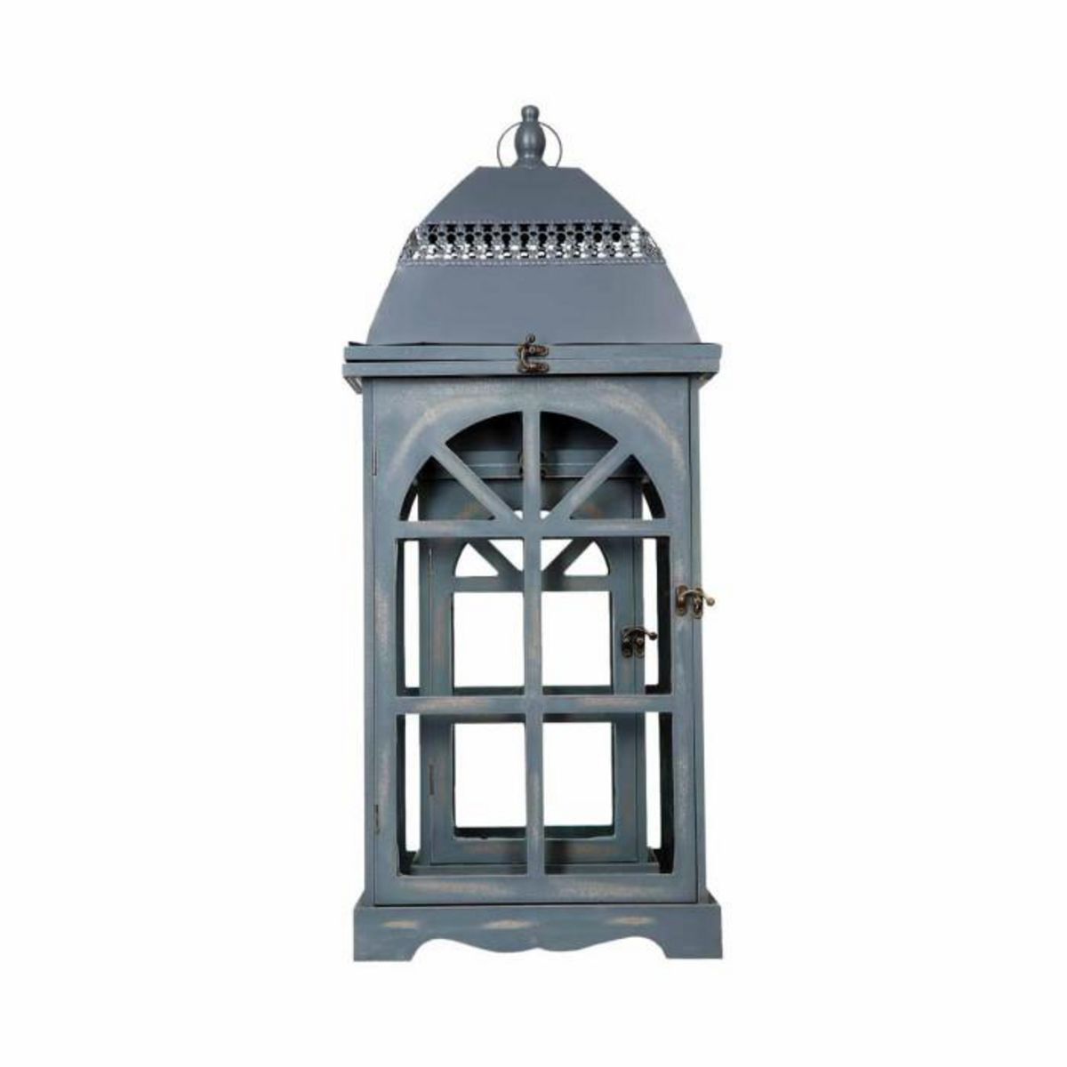 ATMOSPHERA Lot de 2 Lanternes  Bois  77cm Gris