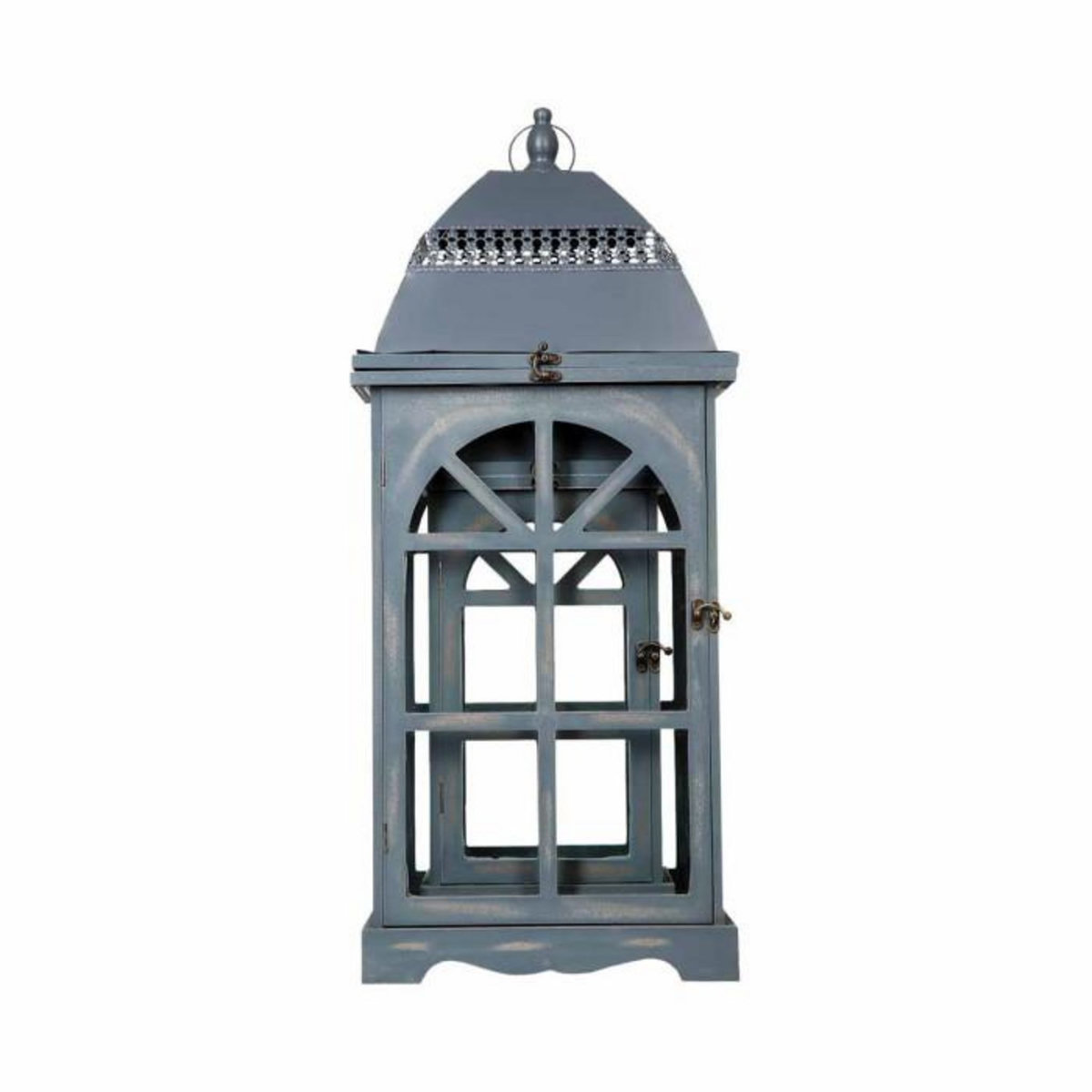 ATMOSPHERA Lot de 2 Lanternes  Bois  77cm Gris