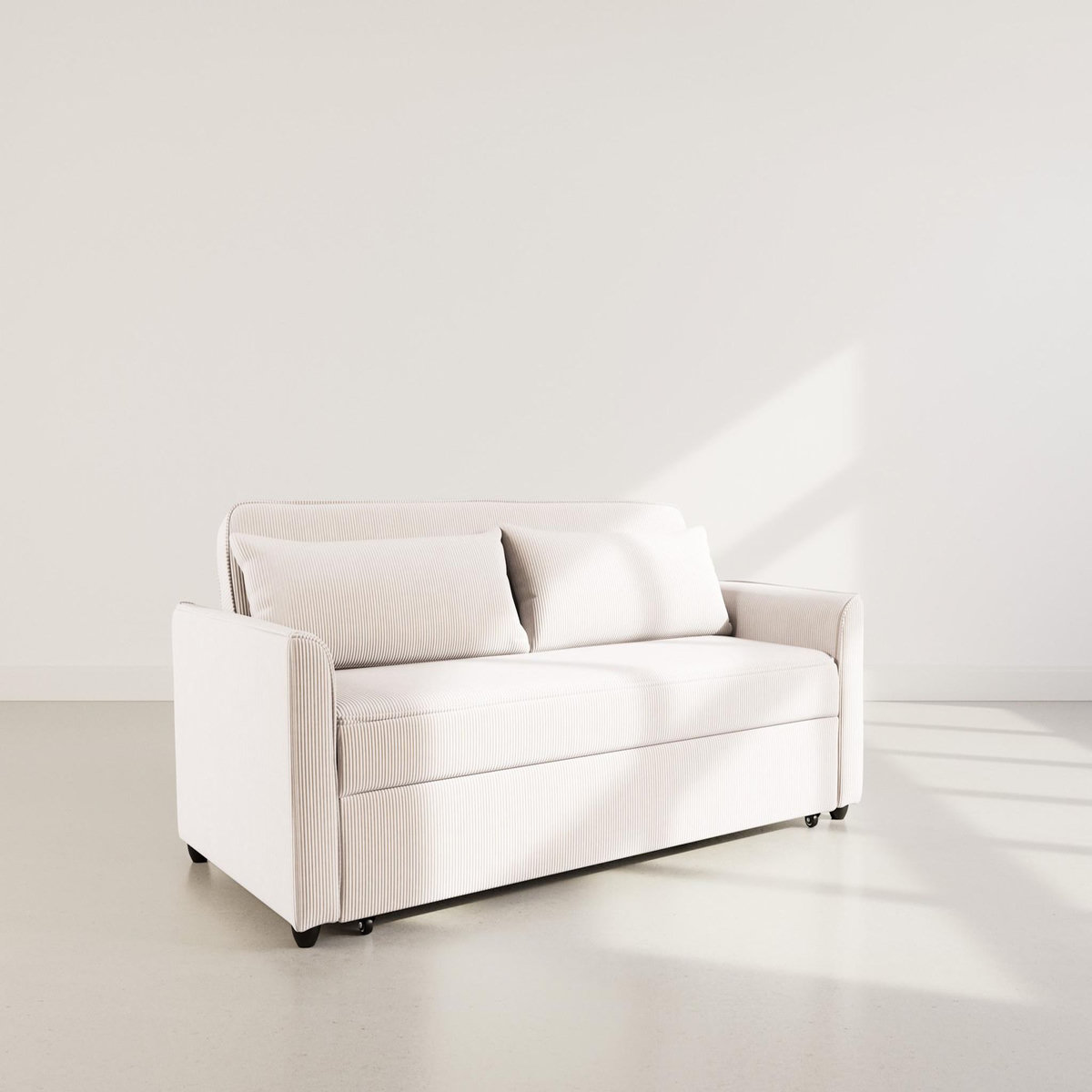 BEST MOBILIER Ernest - canapé droit 3 places convertible en velours côtelé