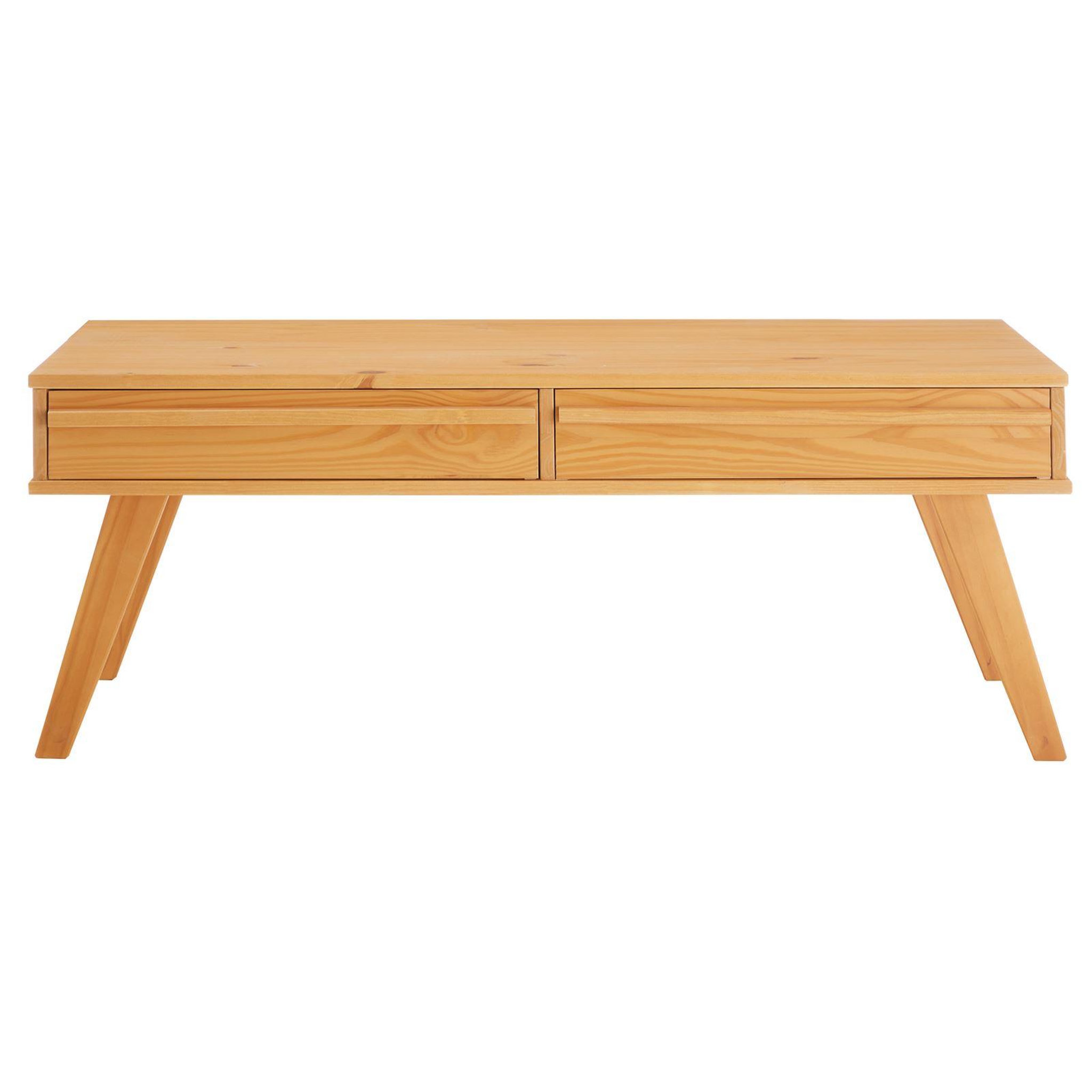 Voir la diapositive 3 : IDIMEX Table basse jona avec 2 tiroirs, en pin massif
