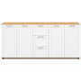 Voir la diapositive 3 : ID MARKET Buffet 180 cm VITO XXL 4 portes avec 3 tiroirs bois et blanc