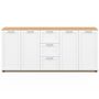 Voir la diapositive 3 : ID MARKET Buffet 180 cm VITO XXL 4 portes avec 3 tiroirs bois et blanc