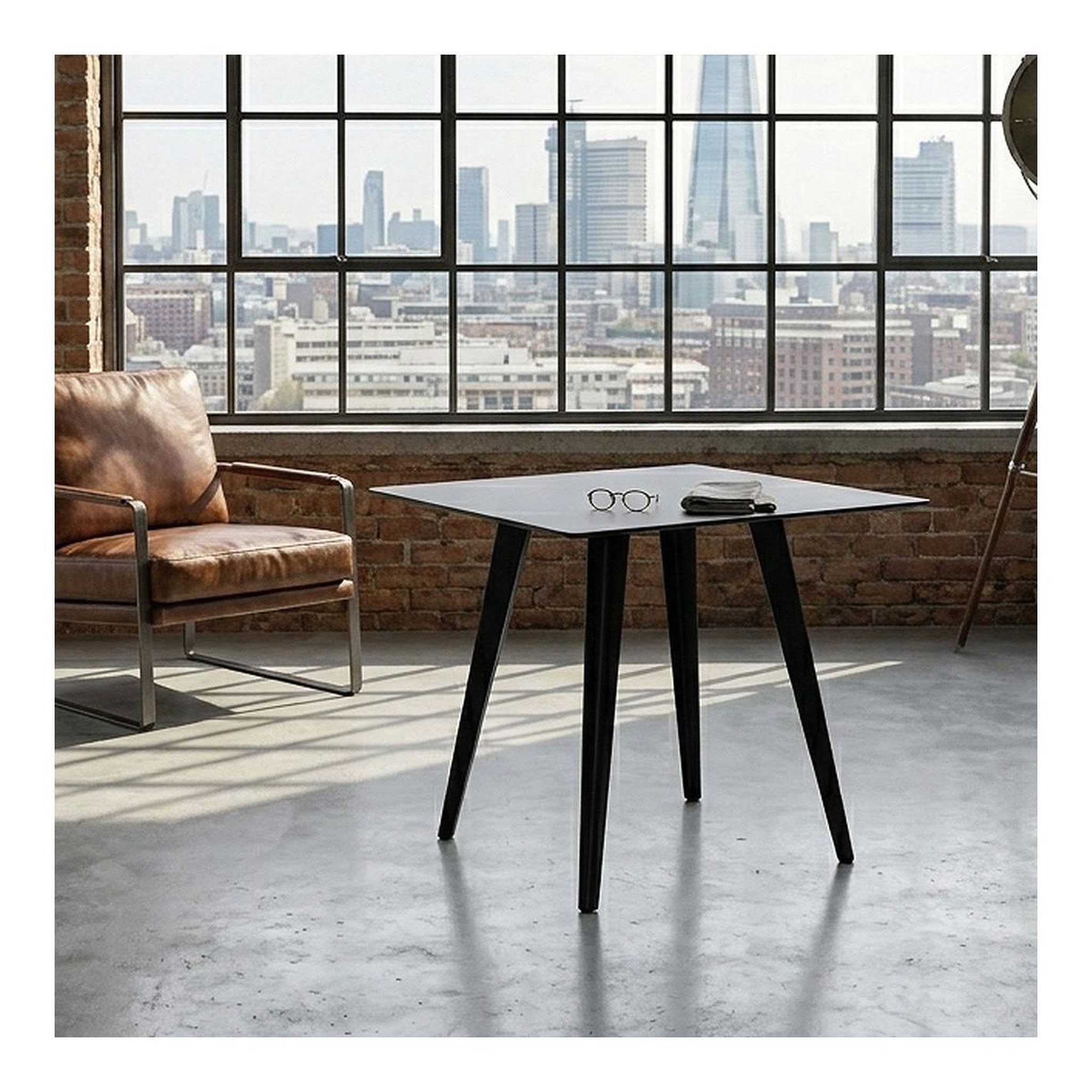 Voir la diapositive 2 : Paris Prix Table d'Appoint Carrée  Bimix  40cm Noir