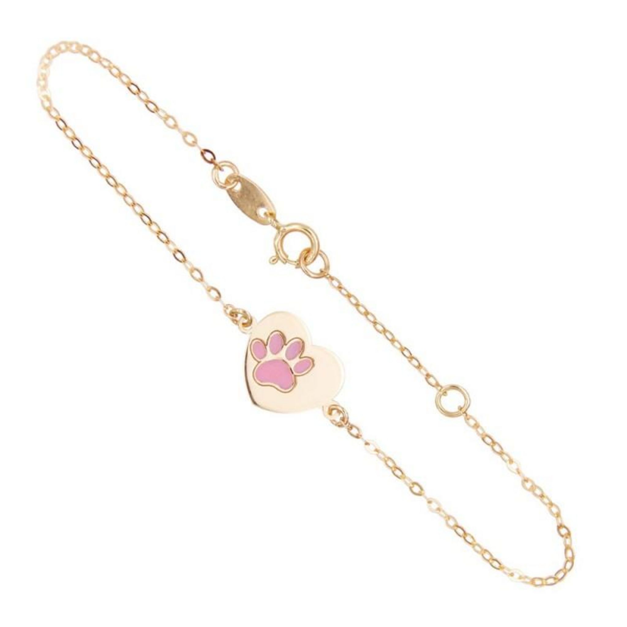 L'ATELIER D'AZUR Bracelet Enfant Or Jaune Laqué - Chien - Toutou