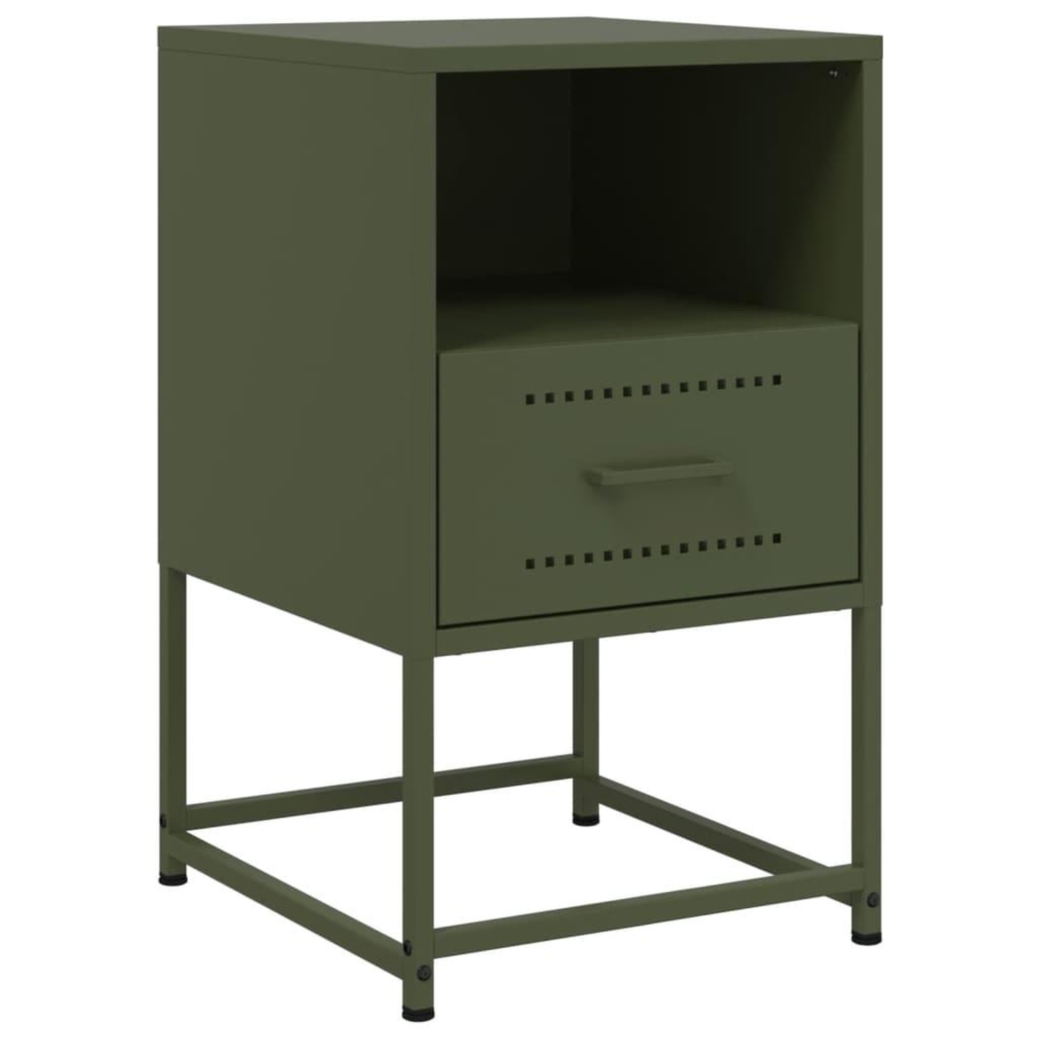 Voir la diapositive 2 : VIDAXL Table de chevet vert olive 36x39x60,5 cm acier