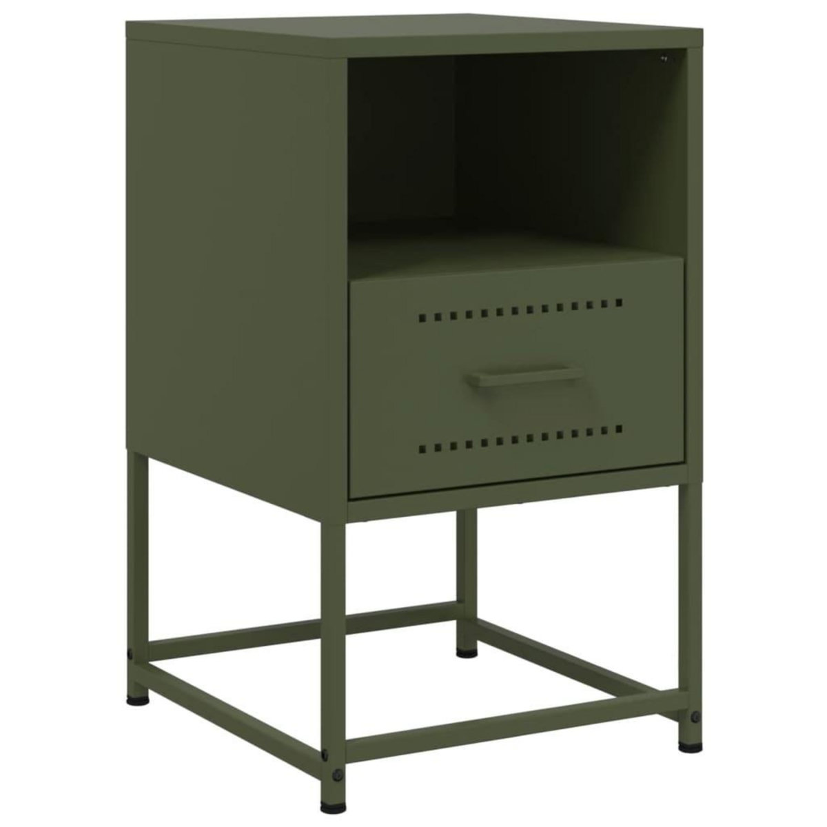 VIDAXL Table de chevet vert olive 36x39x60,5 cm acier
