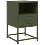 Voir la diapositive 2 : VIDAXL Table de chevet vert olive 36x39x60,5 cm acier