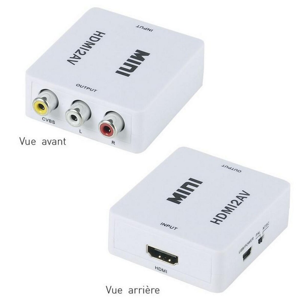 Convertisseur HDMI vers AV Adaptateur vidéo HDMI vers RCA CVBS L/R Com