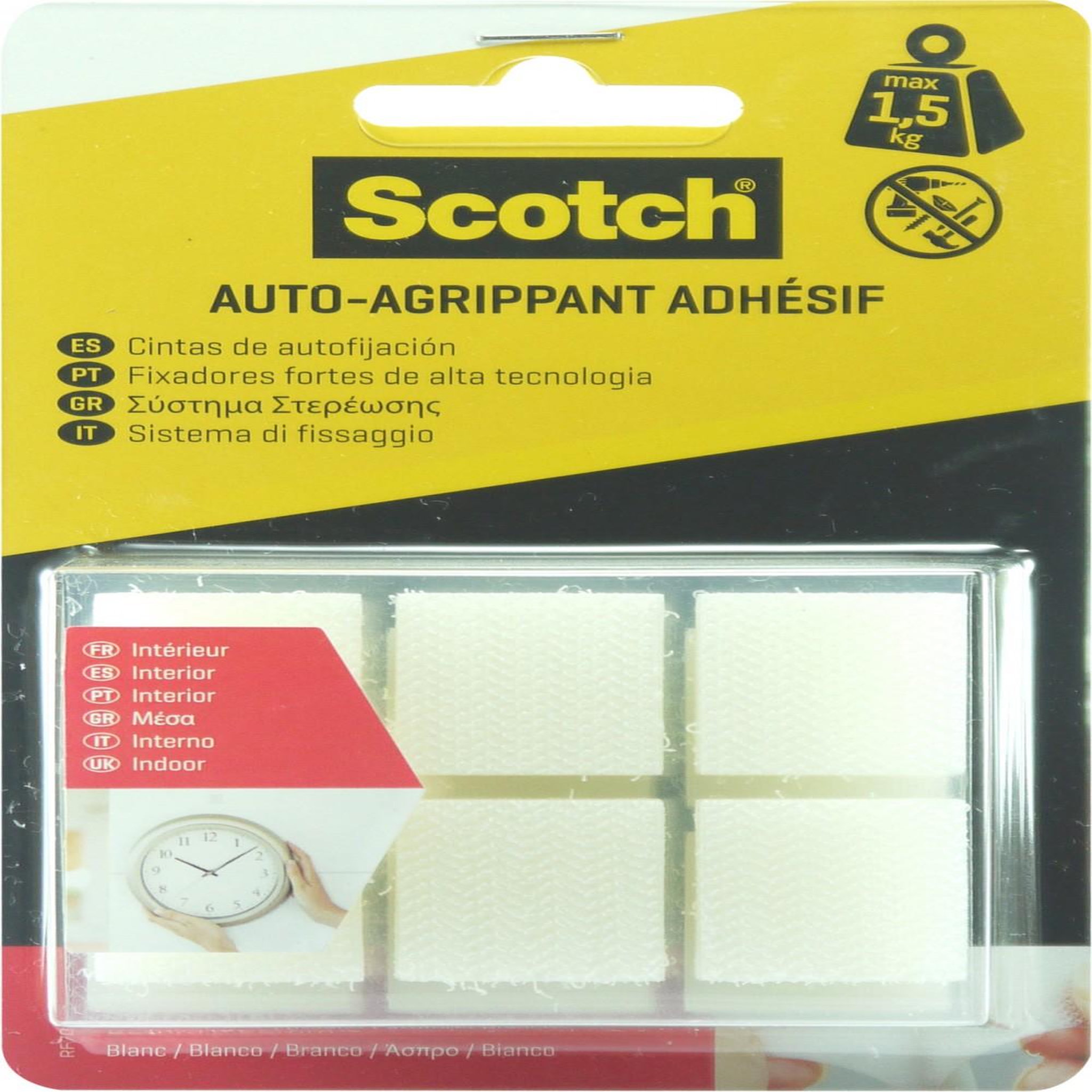 CENTRALE BRICO 24 Pastilles agrippantes adhésives transparent intérieur SCOTCH L.2.2 x l.22 mm