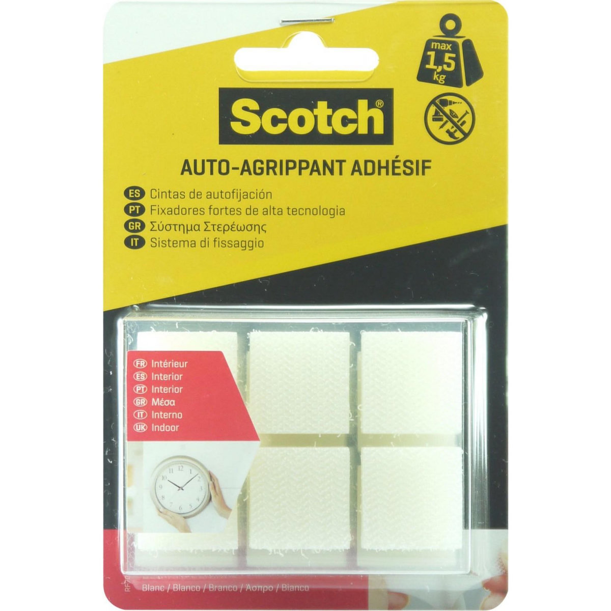 CENTRALE BRICO 24 Pastilles agrippantes adhésives transparent intérieur SCOTCH L.2.2 x l.22 mm