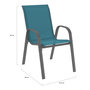 Voir la diapositive 5 : ID MARKET Salon de jardin MADRID table 150 CM et 6 chaises empilables bleu canard