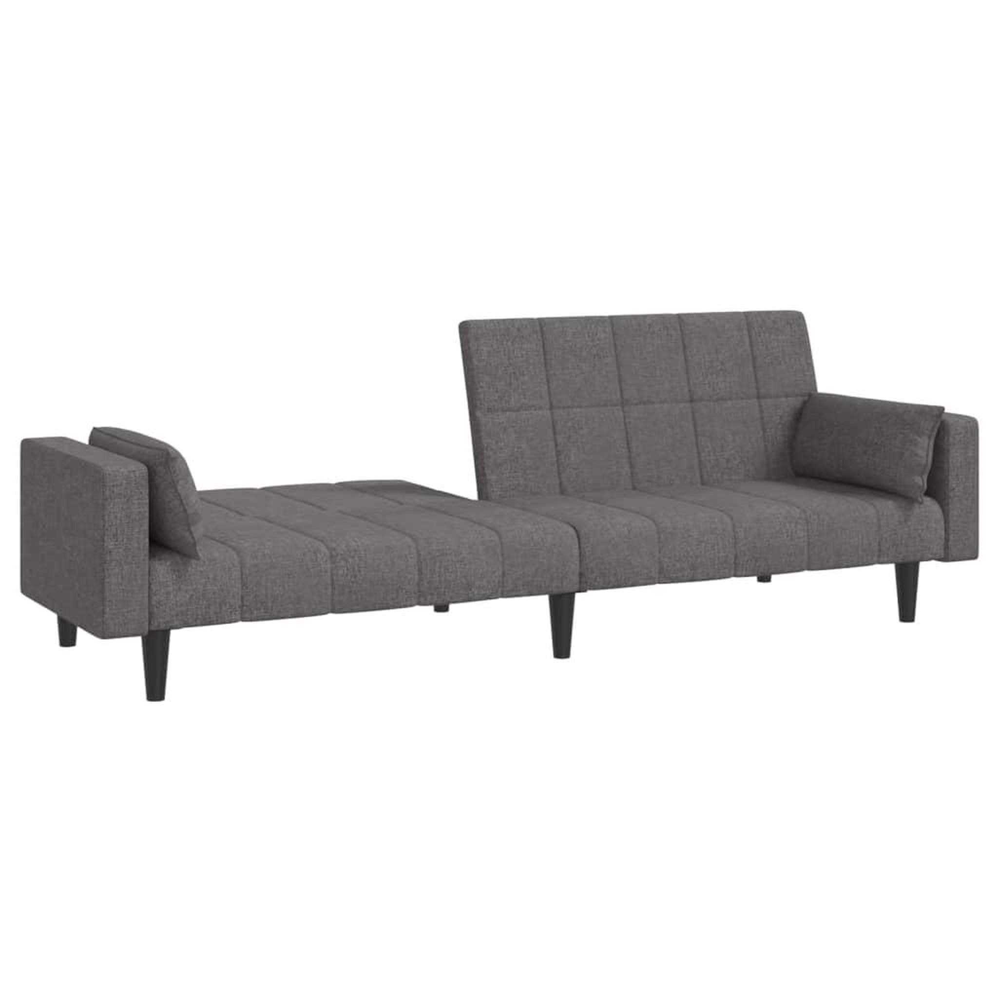 Voir la diapositive 4 : VIDAXL Canape-lit a 2 places avec deux oreillers gris clair tissu