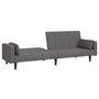Voir la diapositive 4 : VIDAXL Canape-lit a 2 places avec deux oreillers gris clair tissu