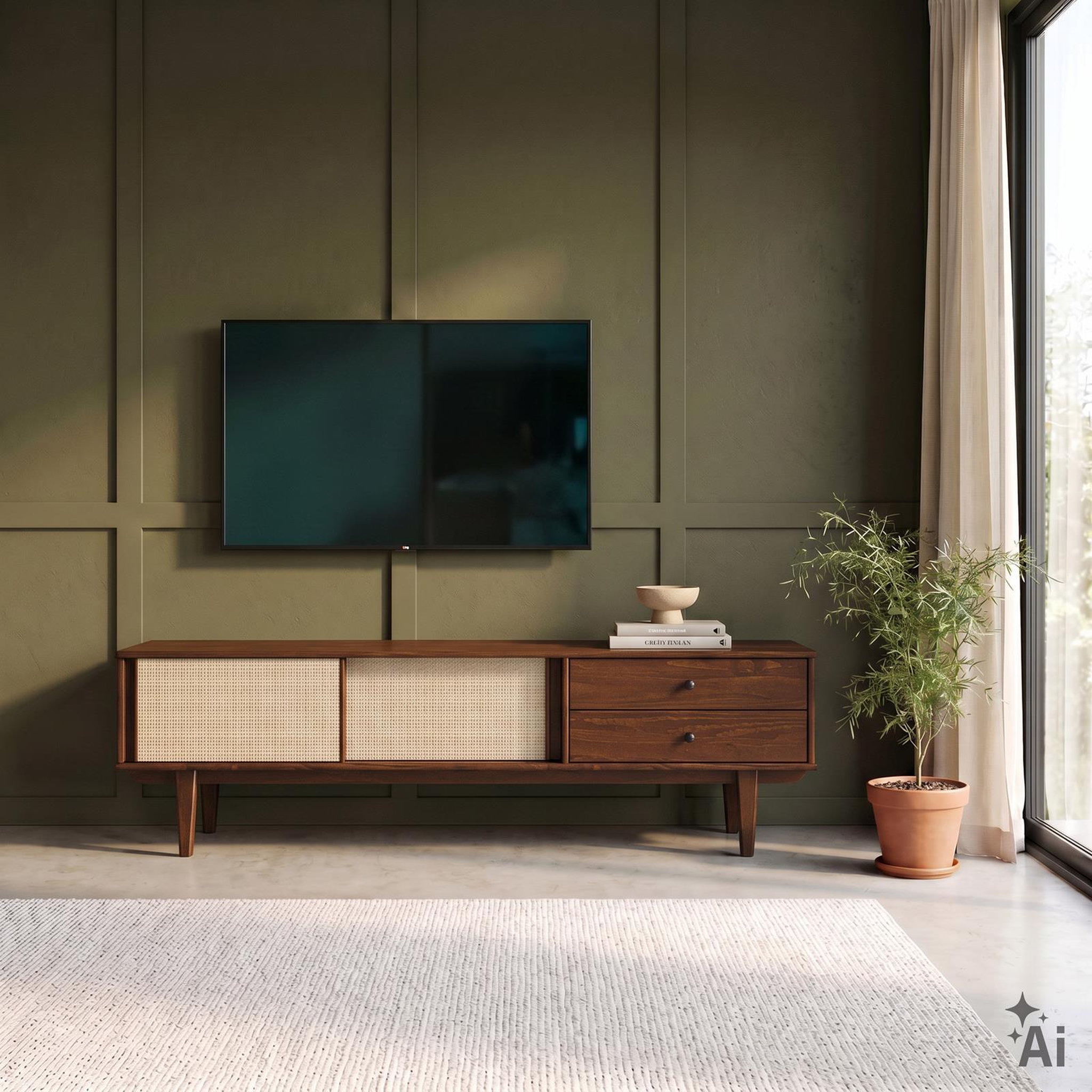 Voir la diapositive 4 : IDIMEX Meuble TV SIMONA L 175 cm en bois massif
