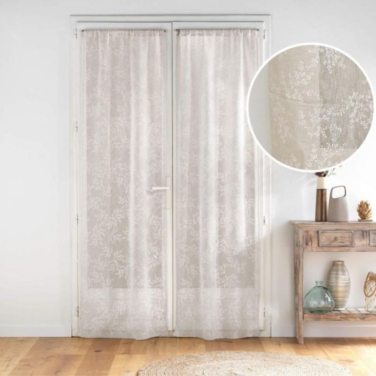Paris Prix Paire de Voilages Passe-Tringle  Karla  70x200cm Taupe