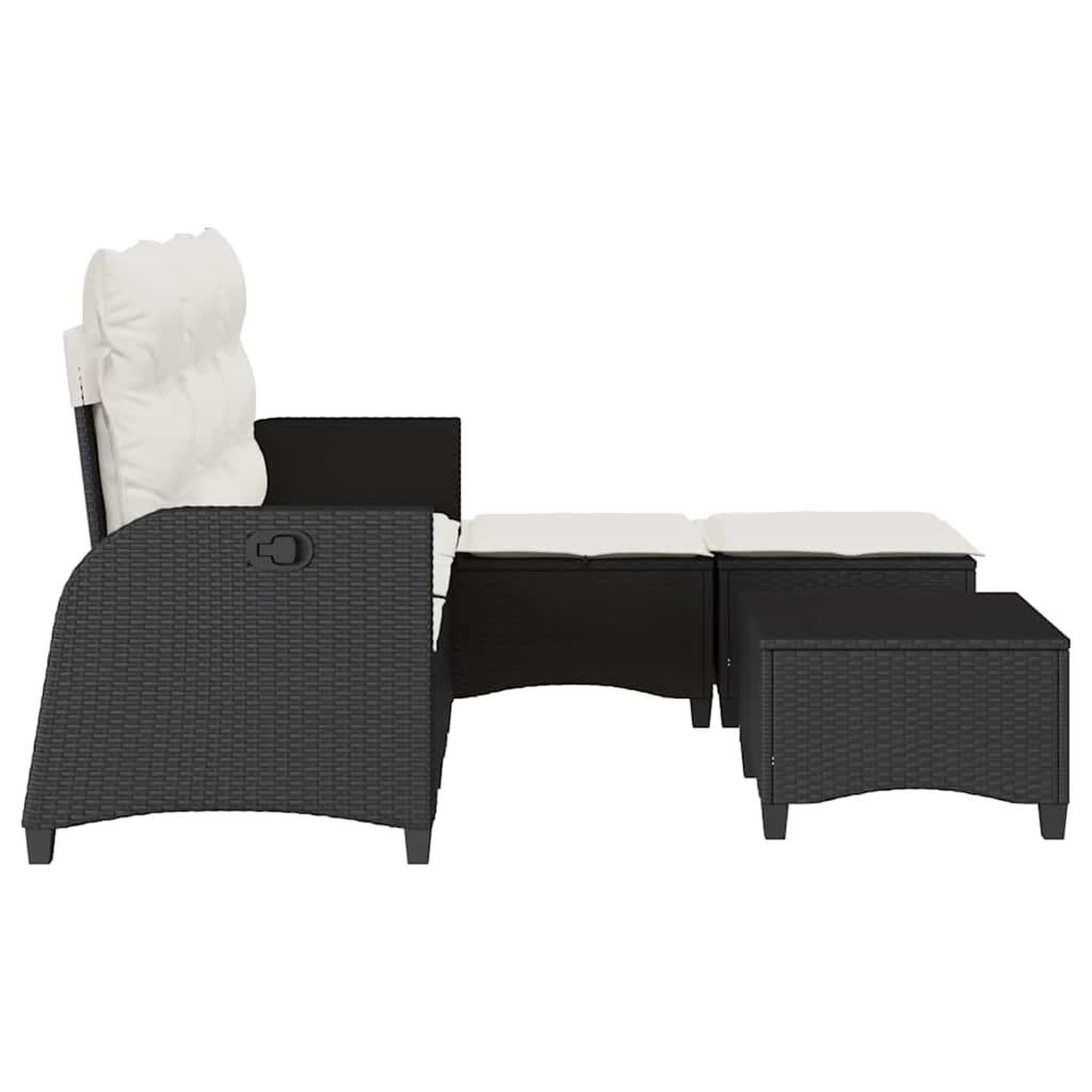 Voir la diapositive 5 : VIDAXL Salon de jardin 3 pcs avec coussins forme L noir resine tressee