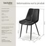 Voir la diapositive 6 : tectake Lot de chaises rembourrées aspect velours noir Lot de 4