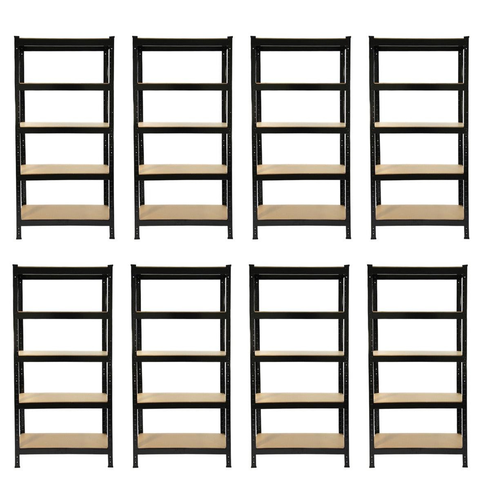 MONSTER RACKING 8 rayonnages t-rax en acier noir 75cm x 30cm x 150cm