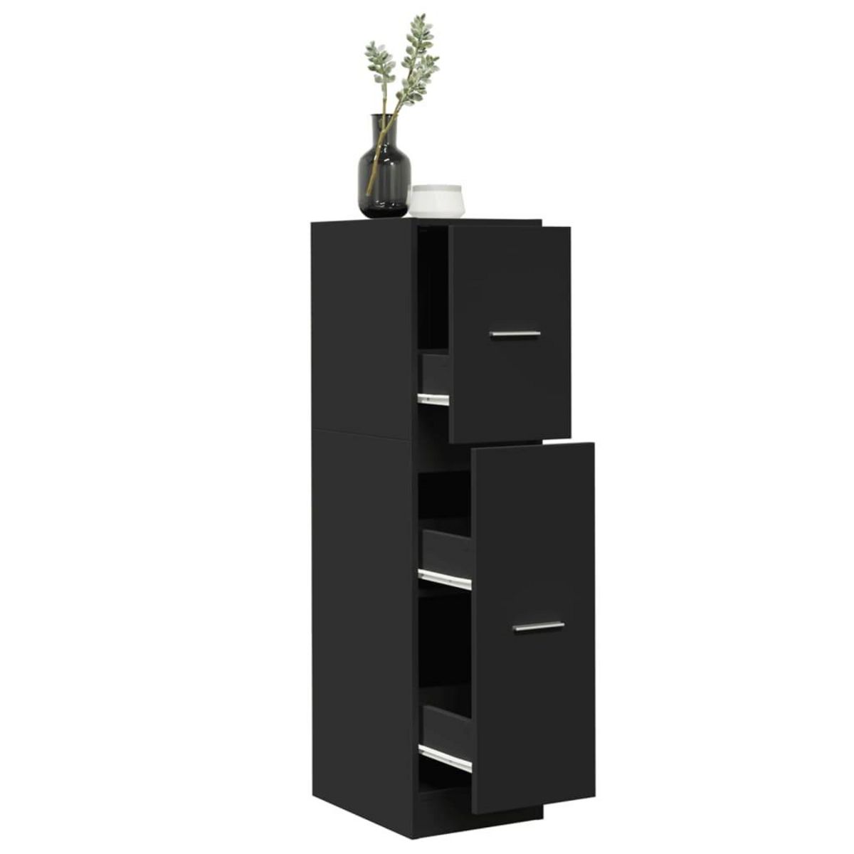 VIDAXL Armoire d'apothicaire noir 30x41x118 cm bois d'ingenierie