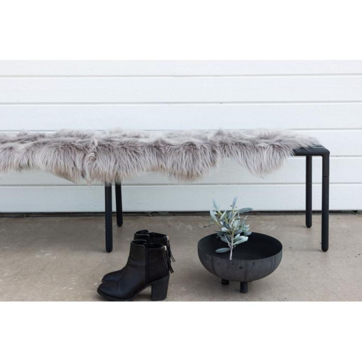 Paris Prix Tapis Imitation Fourrure  Katy  55x180cm Gris